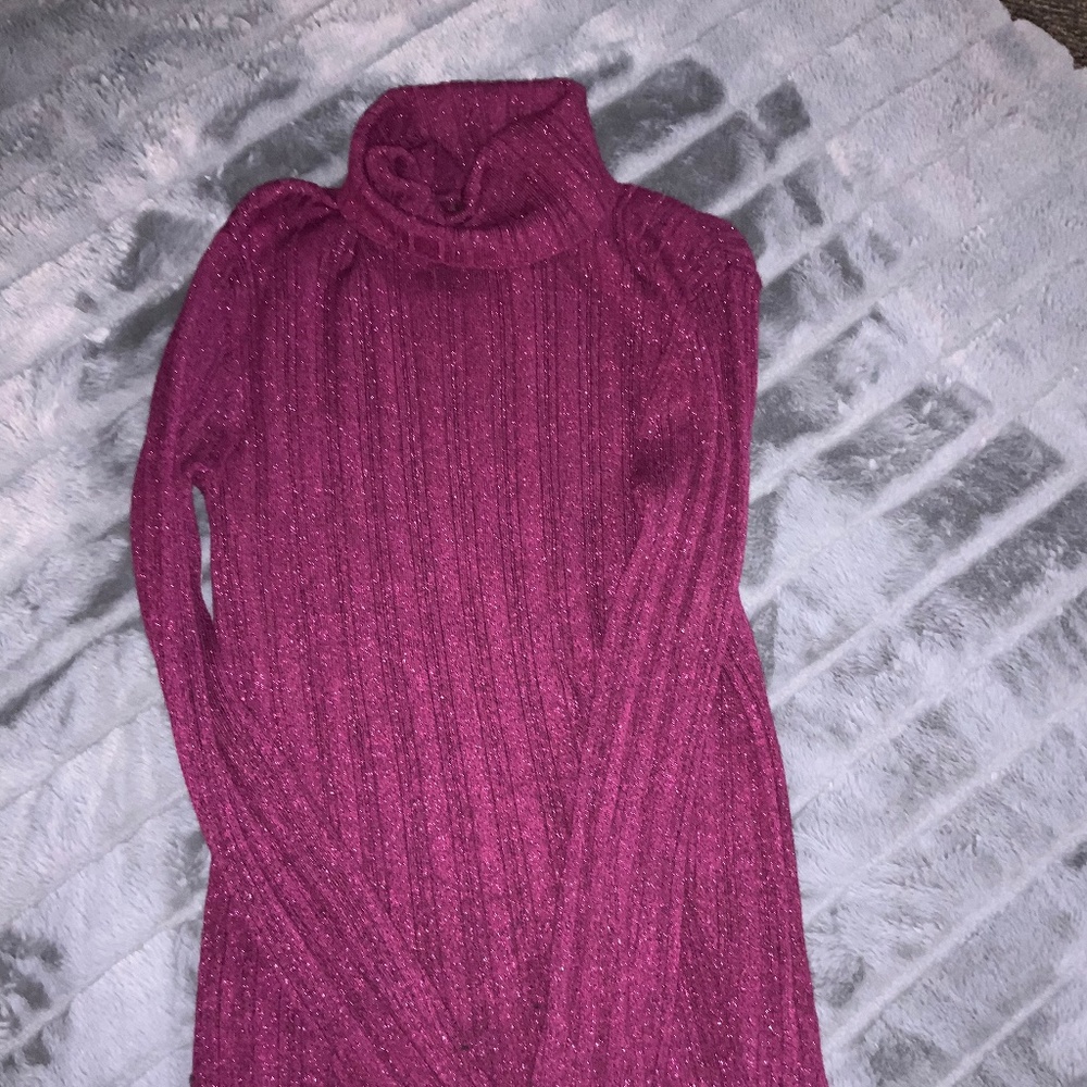 PECK & PECK  | MEDIUM | BURGUNDY | TURTLE NECK | SHINNY SWEATER